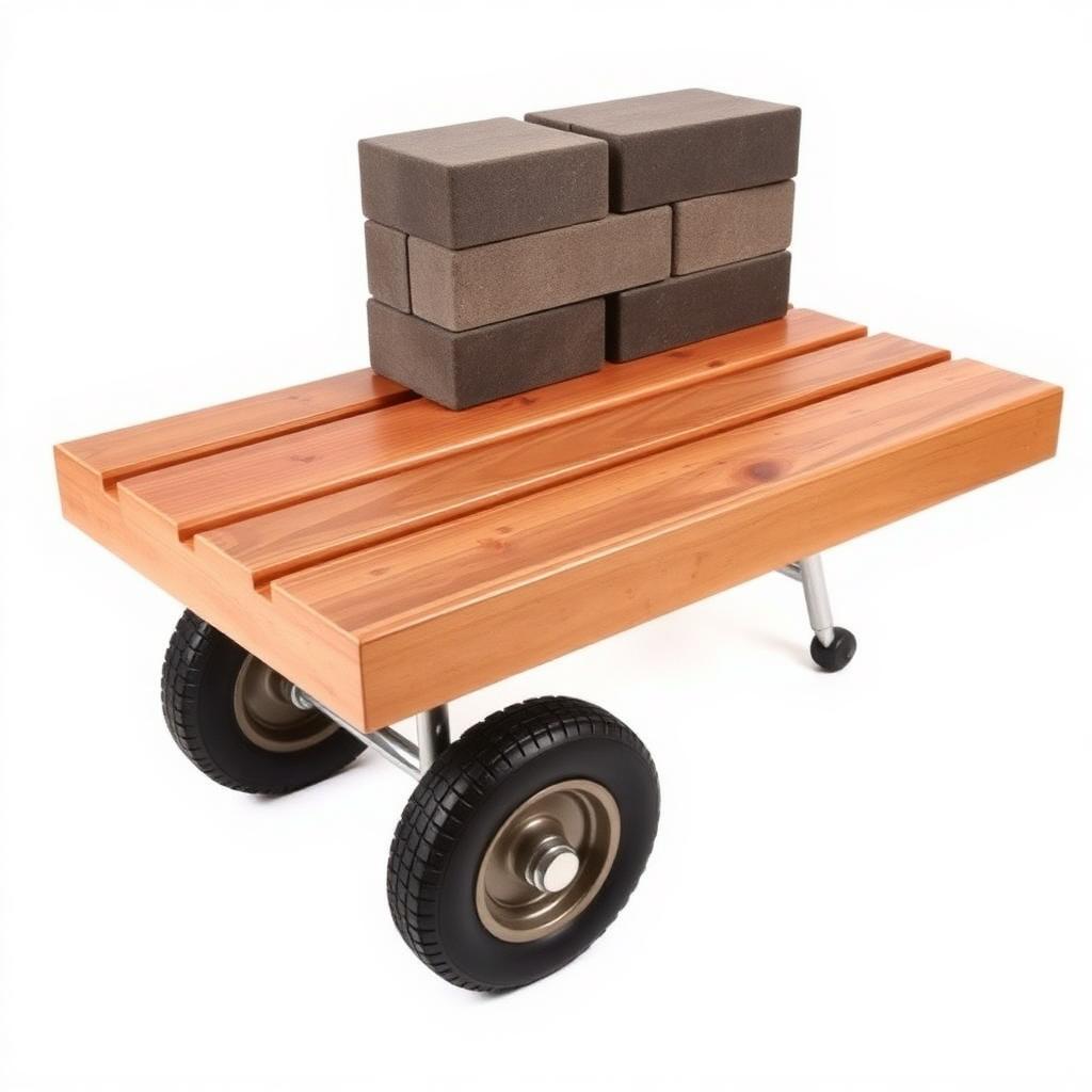 Brick Cart with Hardwood Slats & Steel Undercarriage
